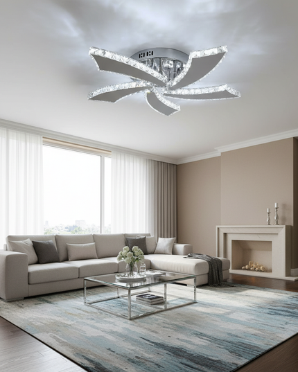 Lustre Ventilateur Cristal Rétractable Intelligent - cold light / Russian Federation
