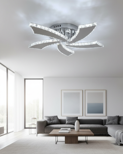 Lustre Ventilateur Cristal Rétractable Intelligent - cold light / United States
