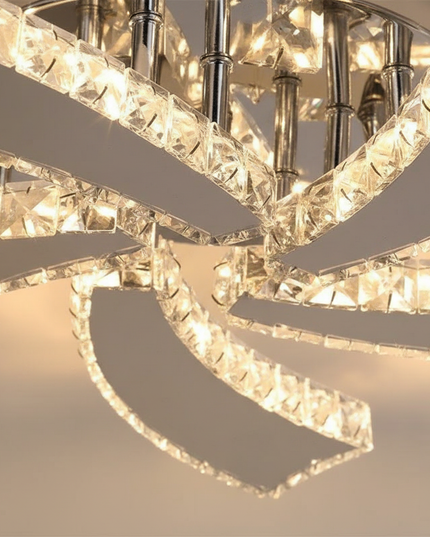 Lustre Ventilateur Cristal Rétractable Intelligent - Vue 2