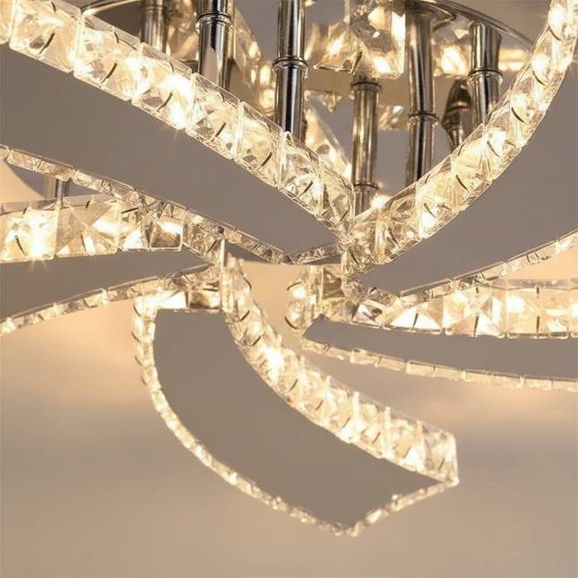 Lustre Ventilateur Cristal Rétractable Intelligent - Vue 2