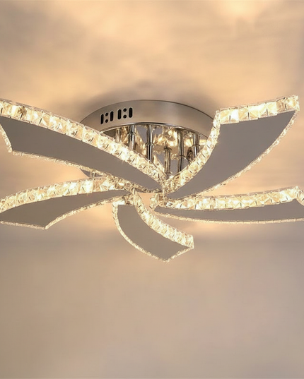 Lustre Ventilateur Cristal Rétractable Intelligent - Vue 3