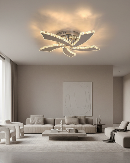 Lustre Ventilateur Cristal Rétractable Intelligent - Vue 4