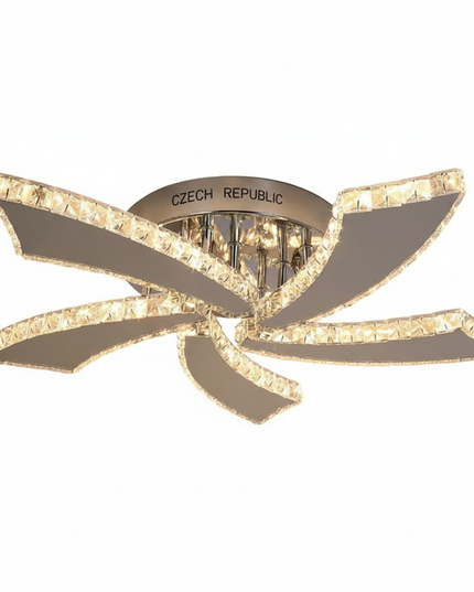 Lustre Ventilateur Cristal Rétractable Intelligent - warm light / CZECH REPUBLIC