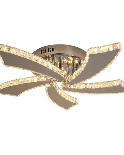 Lustre Ventilateur Cristal Rétractable Intelligent - warm light / United States