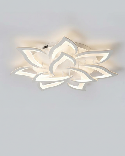 Lustre Ventilateur Design Lotus Blanc Télécommande - blanc 10 pétales / Application avec variateur RC