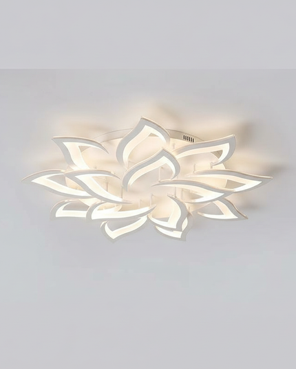 Lustre Ventilateur Design Lotus Blanc Télécommande - blanc 14 pétales / Application avec variateur RC
