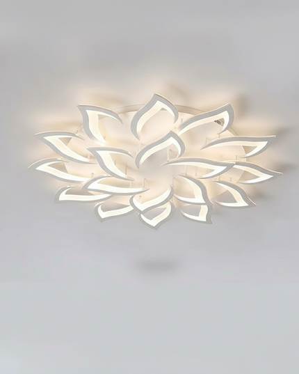 Lustre Ventilateur Design Lotus Blanc Télécommande - Vue 1