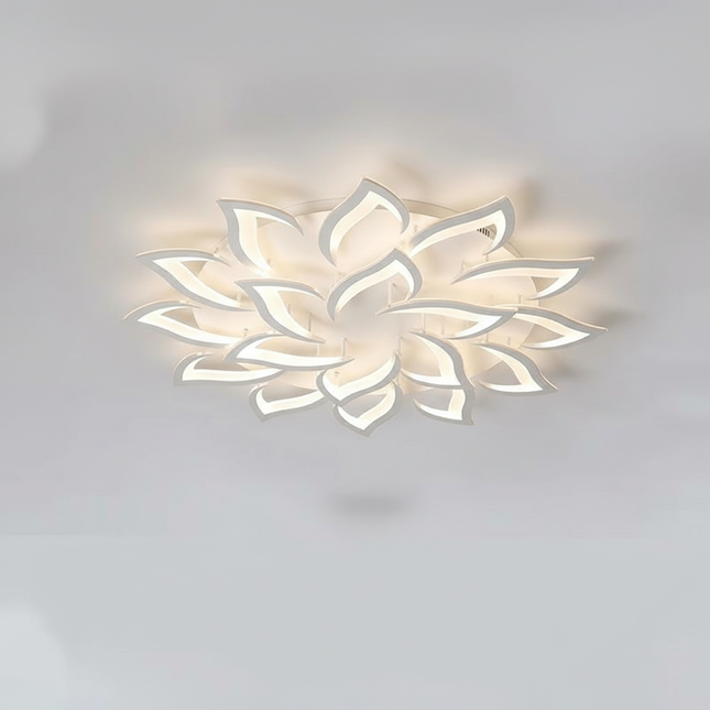 Lustre Ventilateur Design Lotus Blanc Télécommande - Vue 1