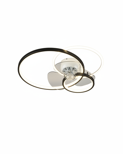 Lustre Ventilateur Design Noir Dimmable Plat - B1 - Noir / Intensité réglable par télécommande