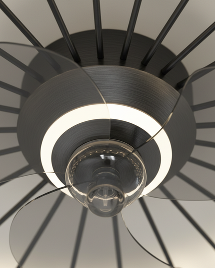 Lustre Ventilateur Design Noir LED Compact - Vue 2