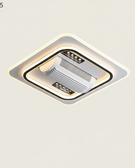 Lustre Ventilateur Design Sans Pales Nickel Brossé - Vue 1