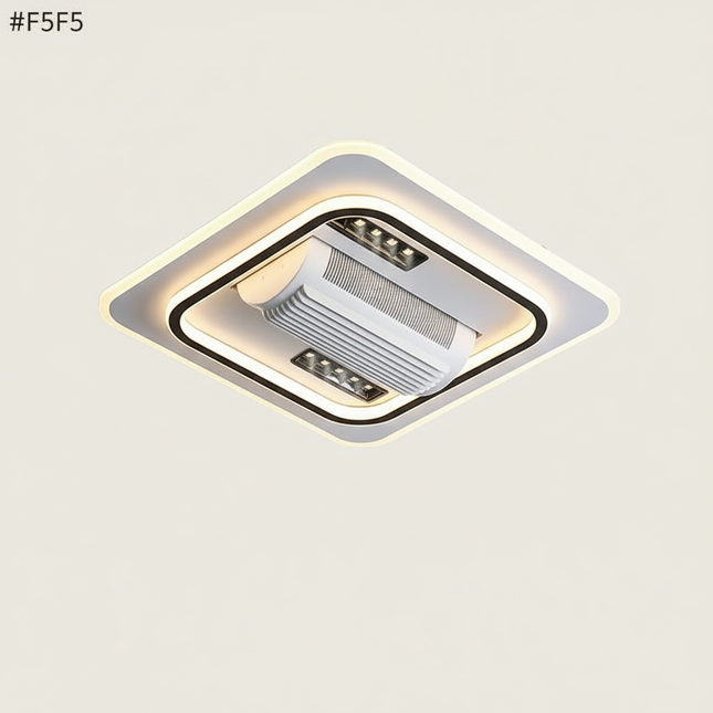 Lustre Ventilateur Design Sans Pales Nickel Brossé - Vue 1