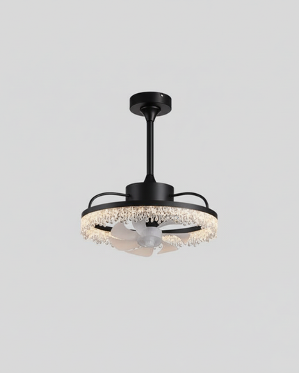 Lustre Ventilateur Doré Gouttes d'Eau Invisible - Vue 1