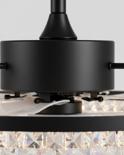 Lustre Ventilateur Doré Gouttes d'Eau Invisible - Vue 2