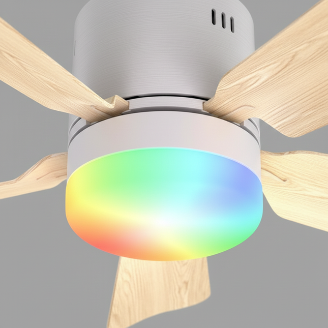 Lustre Ventilateur E27 RGB APP Silencieux - Vue 2