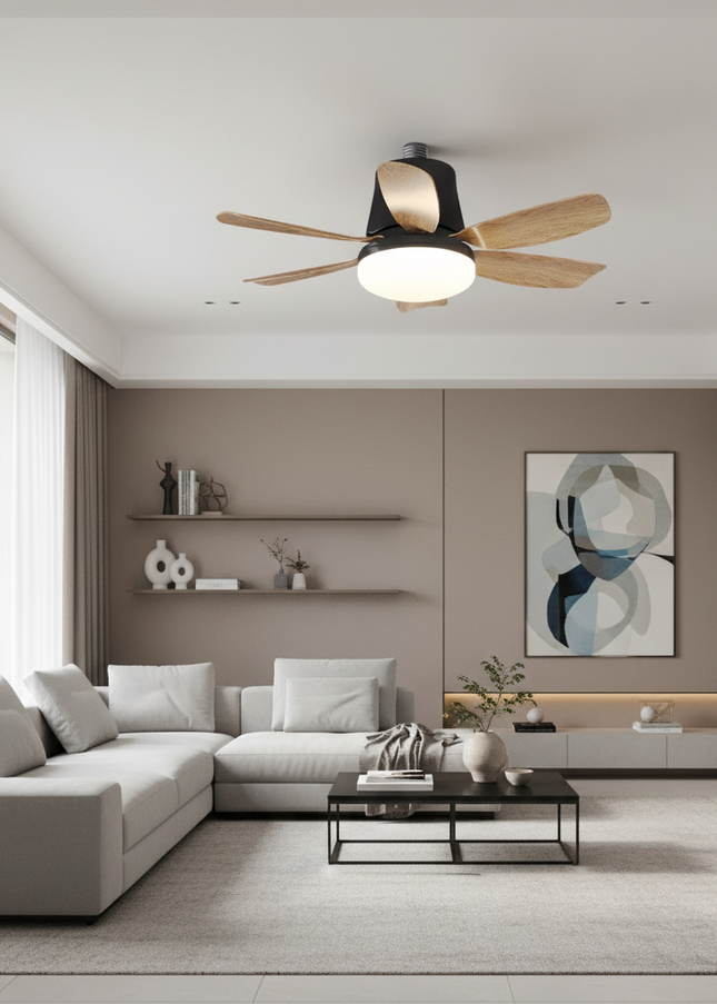 Lustre Ventilateur E27 RGB Musique - Noir Ø 55 x 17 cm