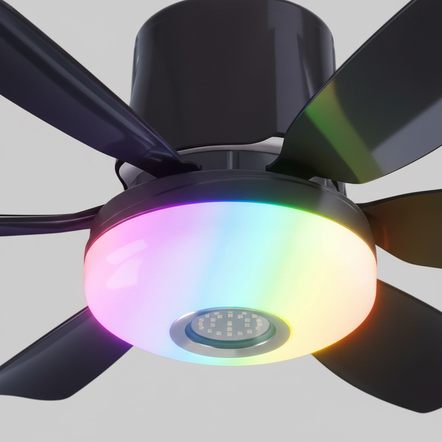 Lustre Ventilateur E27 RGB Télécommande Moderne - Vue 2