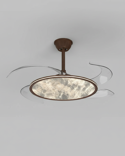 Lustre Ventilateur Extra-plat Grain Bois Spectre - Noir L 108 x 70 x 21 cm / variateur à distance