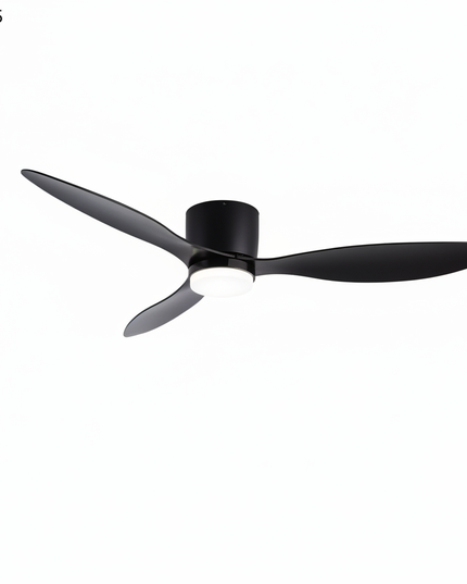 Lustre Ventilateur Extra Plat Noir Moderne - noir / 52 pouces