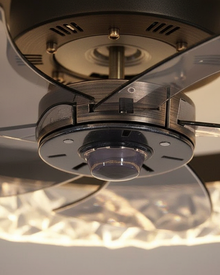 Lustre Ventilateur Fer Noir Silencieux Télécommande - Vue 2