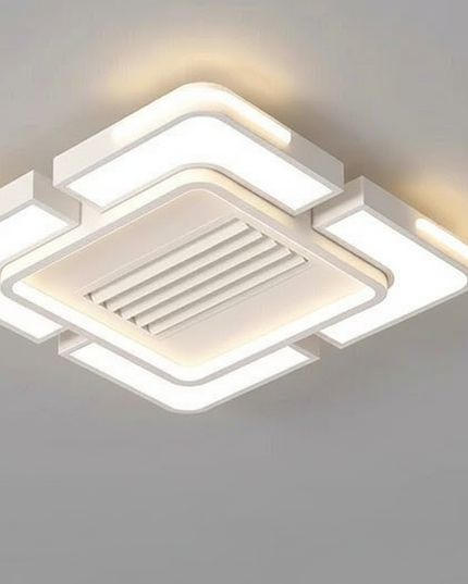 Lustre Ventilateur Fer Sans Pales Carré Dimmable - Vue 1