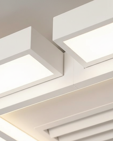 Lustre Ventilateur Fer Sans Pales Carré Dimmable - Vue 2