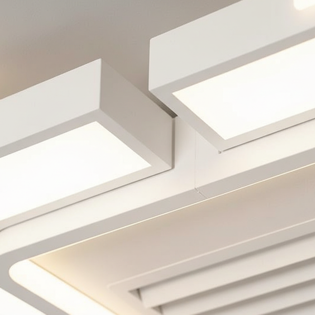 Lustre Ventilateur Fer Sans Pales Carré Dimmable - Vue 2