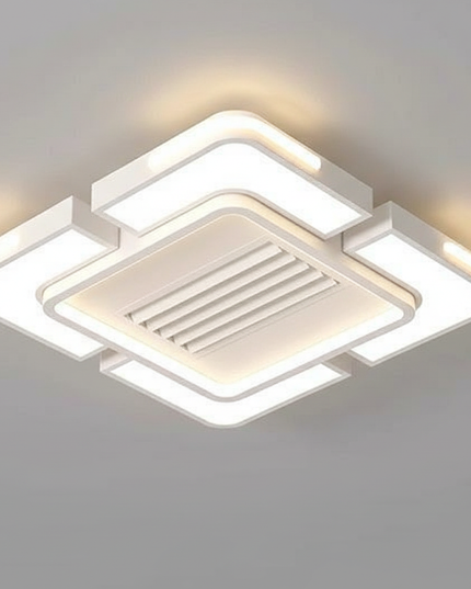 Lustre Ventilateur Fer Sans Pales Carré Dimmable - Vue 3