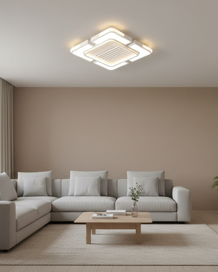 Lustre Ventilateur Fer Sans Pales Carré Dimmable - Vue 4