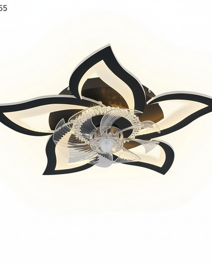 Lustre Ventilateur Forme Fleur 6 Vitesses Dimmable - Vue 1