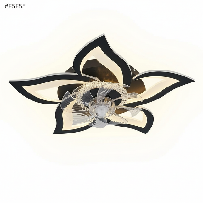Lustre Ventilateur Forme Fleur 6 Vitesses Dimmable - Vue 1