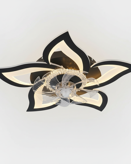 Lustre Ventilateur Forme Fleur 6 Vitesses Dimmable - Vue 3