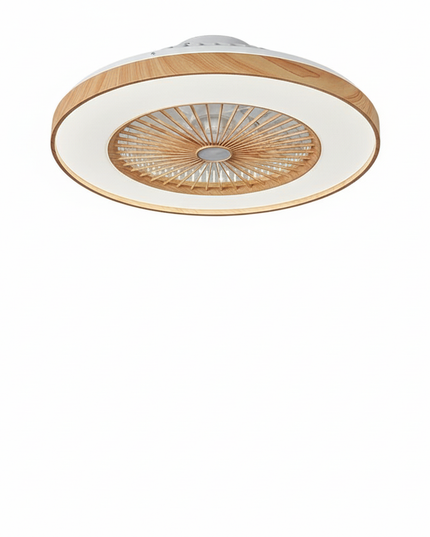 Lustre Ventilateur Grain Bois Design LED - Vue 1