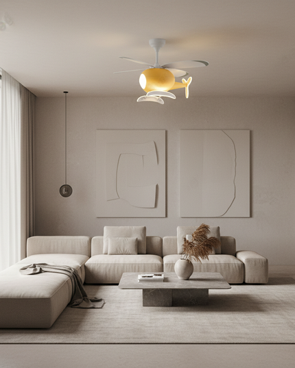 Lustre Ventilateur Hélicoptère LED ABS Enfant - Vue 4