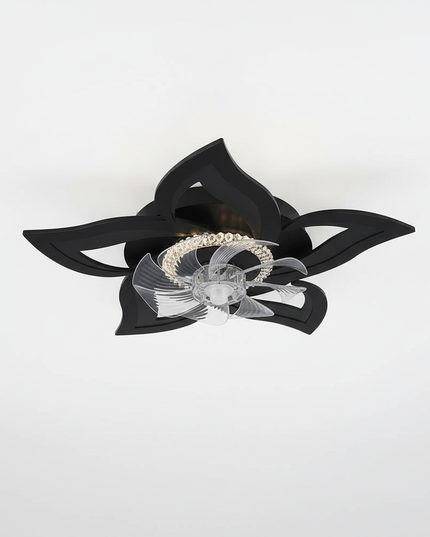 Lustre Ventilateur Intégré Dimmable Silencieux App - Noir