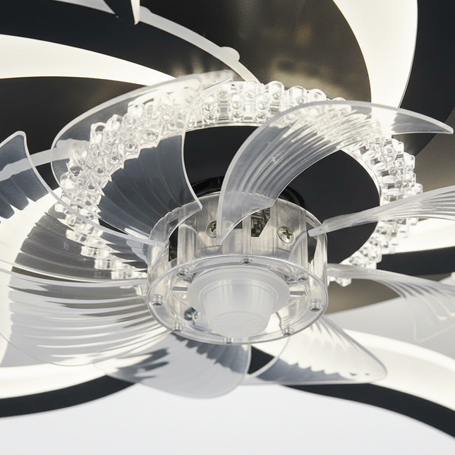 Lustre Ventilateur Intégré Dimmable Silencieux App - Vue 2