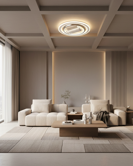 Lustre Ventilateur Invisible Blanc Télécommande - Vue 4