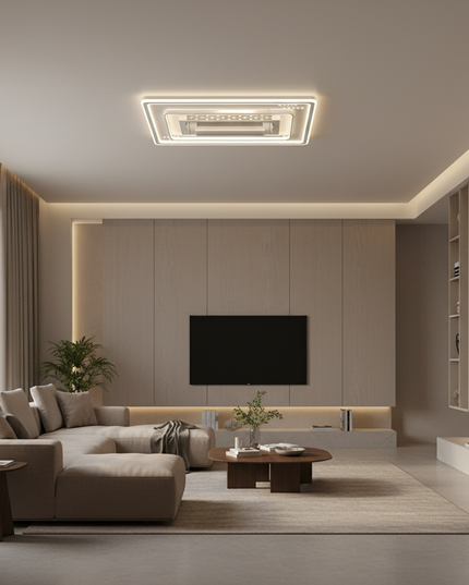 Lustre Ventilateur Invisible LED Télécommande Blanc - Vue 4