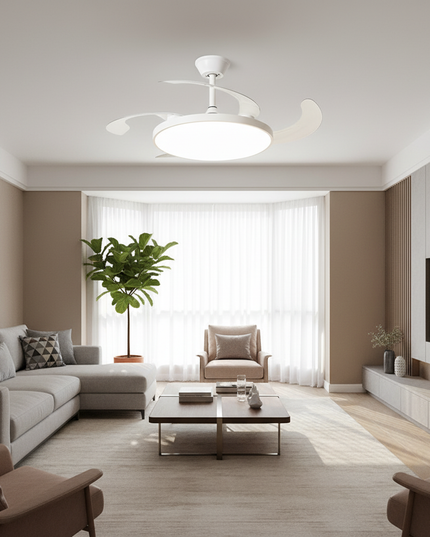 Lustre Ventilateur Invisible Moderne Noir - Noir 48 cm (48") / 220 V