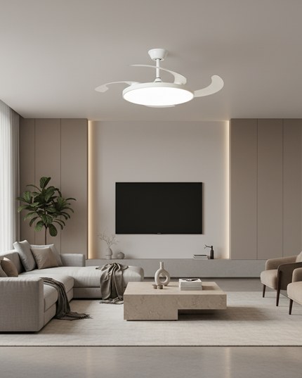 Lustre Ventilateur Invisible Moderne Noir - Vue 4