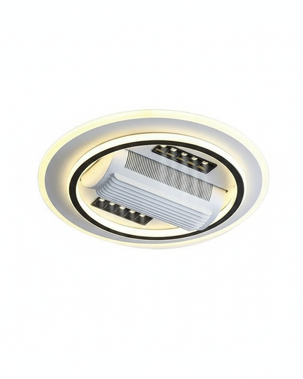 Lustre Ventilateur Invisible Nickel Moderne LED - Grand 105 x 65 cm / RC à intensité variable / 110 V