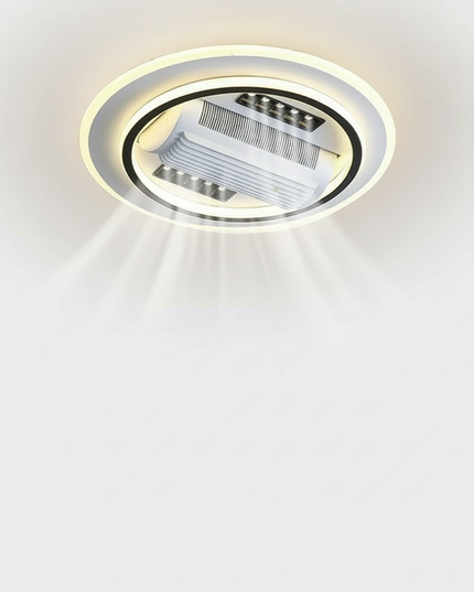 Lustre Ventilateur Invisible Nickel Moderne LED - Grand 105 x 65 cm / Télécommande RC / 220 V