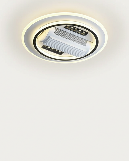 Lustre Ventilateur Invisible Nickel Moderne LED - Vue 1