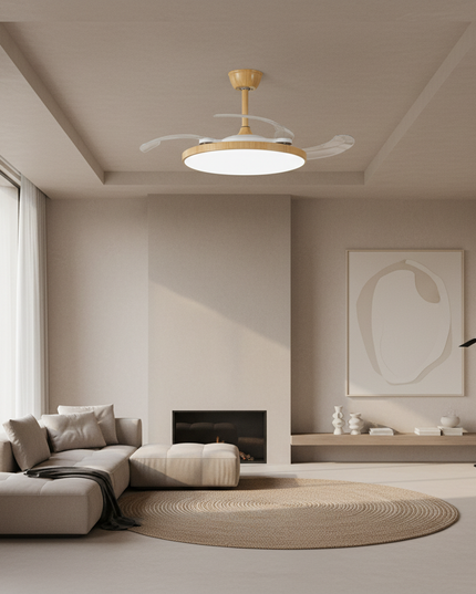 Lustre Ventilateur Invisible Noir Silencieux LED - Vue 4