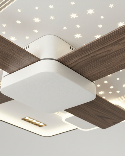 Lustre Ventilateur Invisible Silencieux LED Télécommande - Vue 2