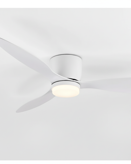 Lustre Ventilateur Loft DC Noir 3 Pales - blanc avec de la lumière / 42 pouces