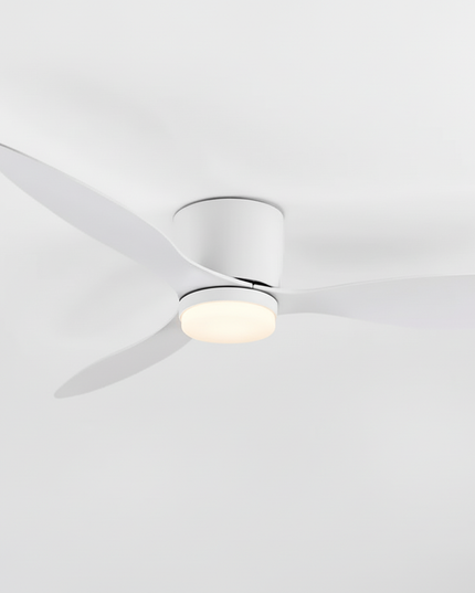 Lustre Ventilateur Loft DC Noir 3 Pales - blanc avec de la lumière / 52 pouces