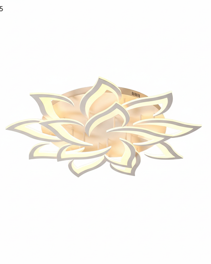 Lustre Ventilateur Lotus Acrylique Télécommande Blanc - Vue 1