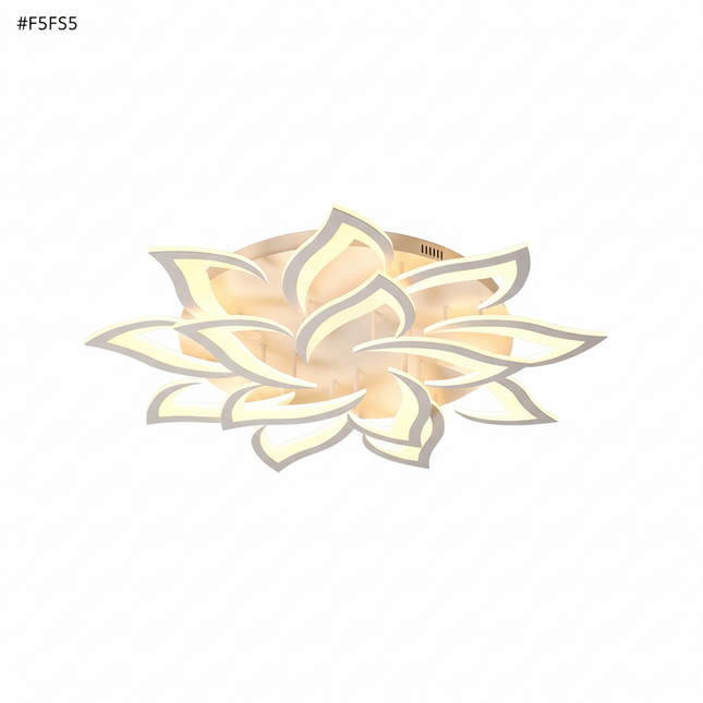 Lustre Ventilateur Lotus Acrylique Télécommande Blanc - Vue 1