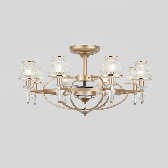 Lustre Ventilateur Luxe Cristal Invisible Anion - Vue 1